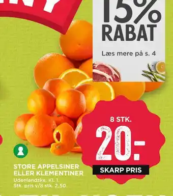 MENY Store appelsiner eller klementiner tilbud