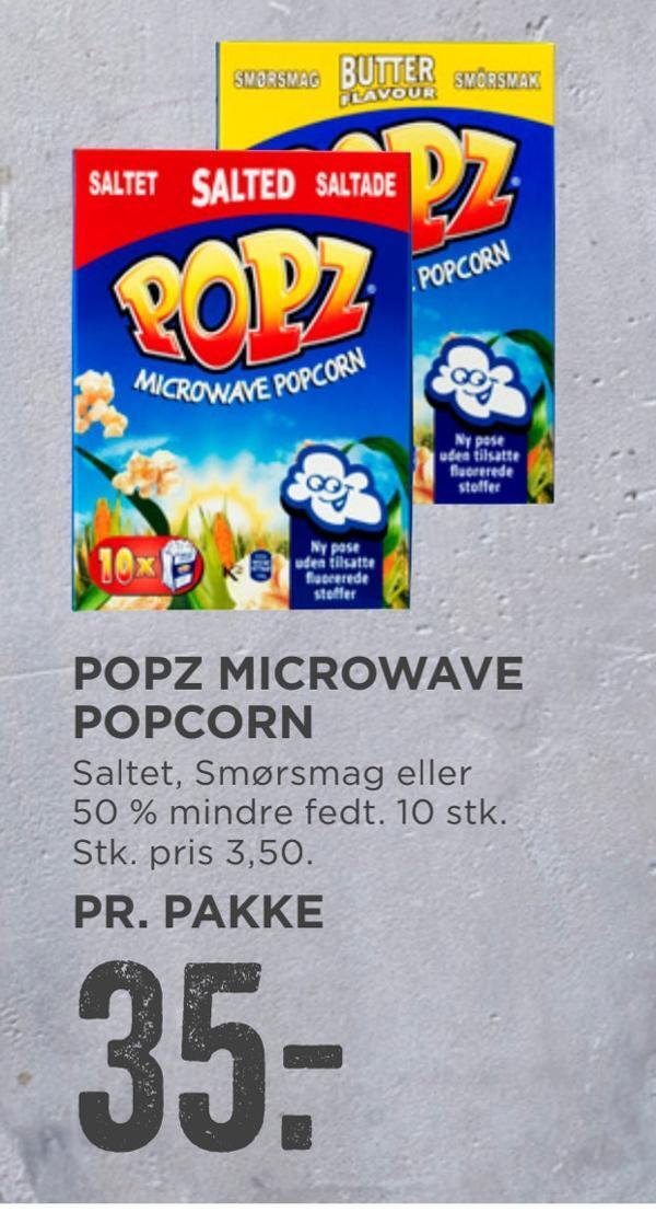 Popz microwave popcorn tilbud hos MENY