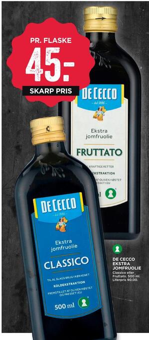 De cecco ekstra jomfruolie