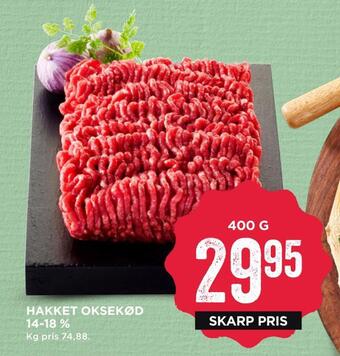 MENY Hakket oksekød 14-18 % tilbud