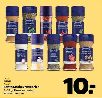 Netto Santa maria krydderier tilbud
