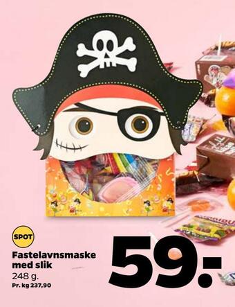 Netto Fastelavnsmaske med slik tilbud