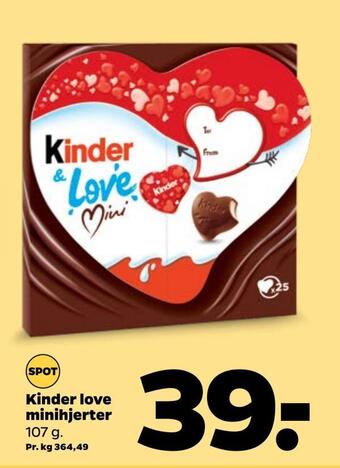 Netto Kinder love minihjerter tilbud