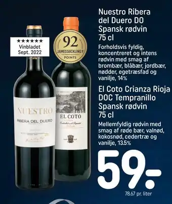 Nuestro ribera del duero do spansk rødvin