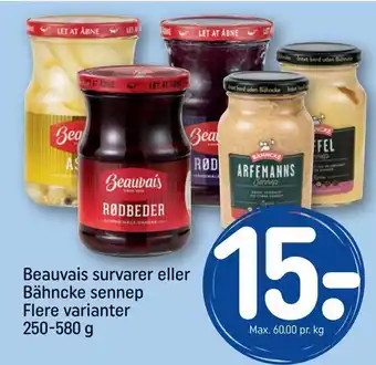 REMA 1000 Beauvais survarer eller bähncke sennep tilbud