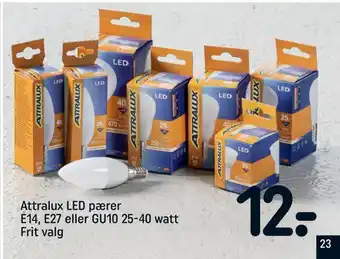 Attralux led pærer e14, e27 eller gu10 25-40 watt