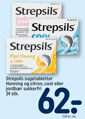 Strepsils sugetabletter honning og citron, cool eller jordbær sukkerfri