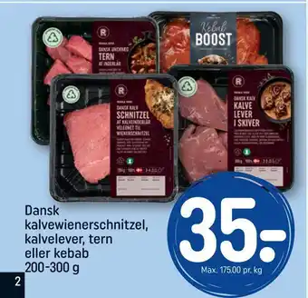 REMA 1000 Dansk kalvewienerschnitzel, kalvelever, tern eller kebab tilbud