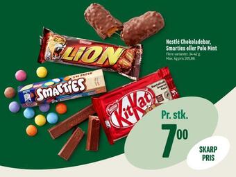 Min Købmand Nestlé chokoladebar, smarties eller polo mint tilbud
