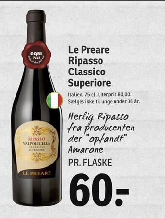 SPAR Le preare ripasso classico superiore tilbud