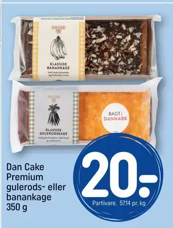 REMA 1000 Dan cake premium gulerods- eller banankage tilbud