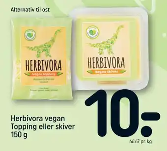 REMA 1000 Herbivora vegan topping eller skiver tilbud