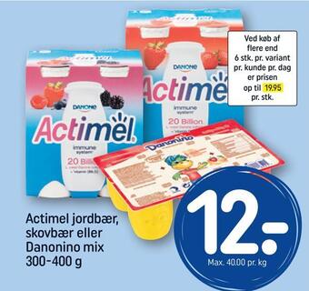 Actimel jordbær, skovbær eller danonino mix