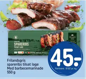REMA 1000 Frilandsgris spareribs tilsat lage med barbecemarinade tilbud
