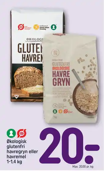 REMA 1000 Økologisk glutenfri havregryn eller havremel tilbud