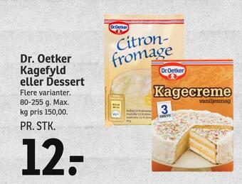 SPAR Dr. oetker kagefyld eller dessert tilbud