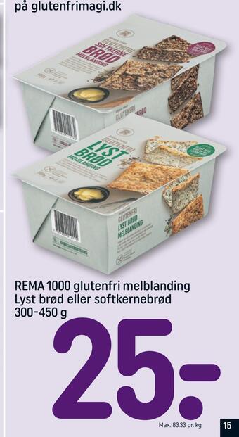 REMA 1000 Rema 1000 glutenfri melblanding lyst brød eller softkernebrød tilbud