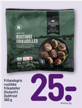 REMA 1000 Frilandsgris rustikke frikadeller glutenfri tilbud