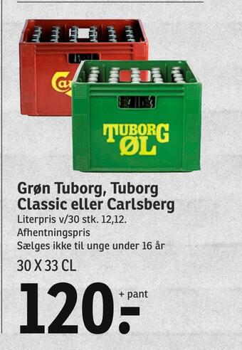 SPAR Grøn tuborg, tuborg classic eller carlsberg tilbud