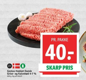 SPAR Gestus hakket dansk grise- og kalvekød 4-7 % tilbud