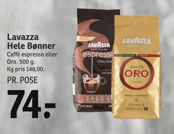 SPAR Lavazza hele bønner tilbud