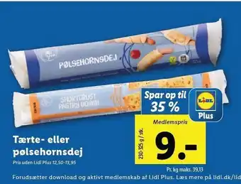 Lidl Tærte- eller pølsehornsdej - lidl plus tilbud