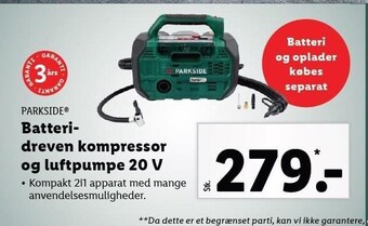 Lidl Batteridreven kompressor og luftpumpe 20 v tilbud