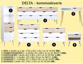 Daells Bolighus Delta kommodeserie tilbud