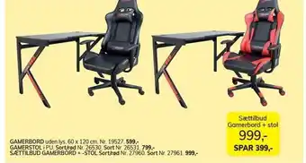 Daells Bolighus Gamerbord+stol tilbud
