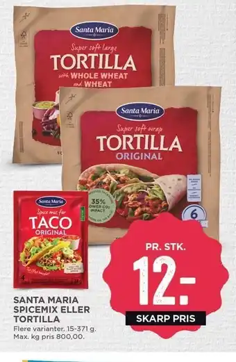 MENY Santa maria spicemix el. tortilla tilbud