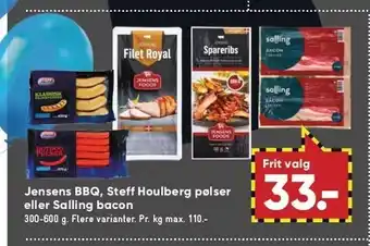 Bilka Jensens bbq, steff houlberg pølser eller salling bacon tilbud