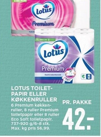 MENY Lotus toiletpapir el. køkkenruller tilbud
