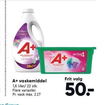 Bilka A+ vaskemiddel tilbud