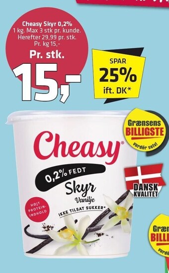 Fleggaard Cheasy skyr 0,2% tilbud