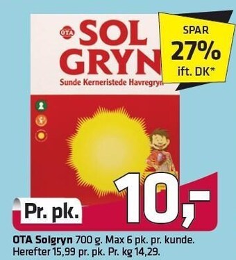 Fleggaard Ota solgryn tilbud