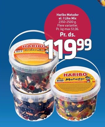 Fleggaard Haribo matador el. i like mix tilbud