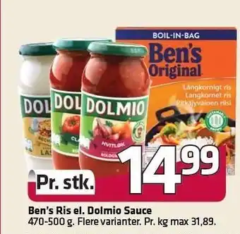 Ben's ris el. dolmio sauce