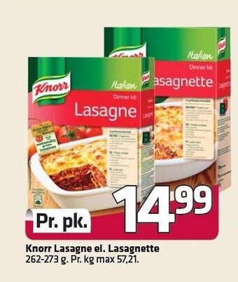 Fleggaard Knorr lasagne el. lasagnette tilbud