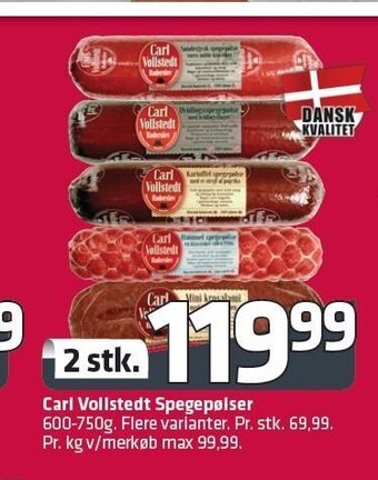 Fleggaard Carl vollstedt spegepølser tilbud
