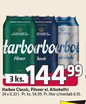 Fleggaard Harboe classic, pilsner el. alkoholfri tilbud