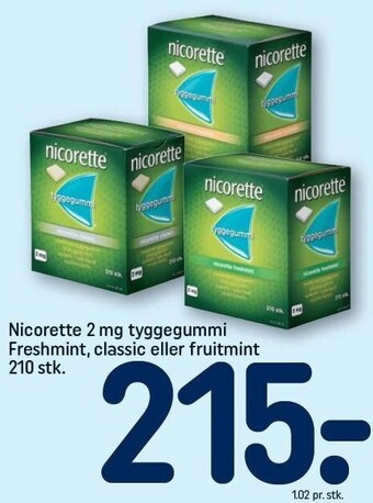 REMA 1000 Nicorette 2 mg tyggegummi tilbud