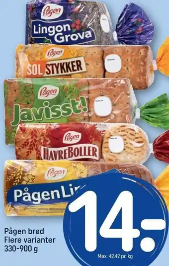 REMA 1000 Pågen brød - flere varianter tilbud