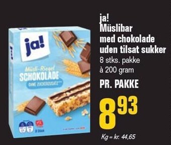Poetzsch Padborg Ja! müslibar med chokolade - uden tilsat sukker tilbud
