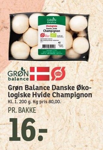 Grøn balance danske økologiske hvide champignon