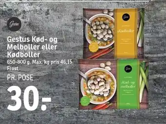 SPAR Gestus kød og melboller el. kødboller tilbud