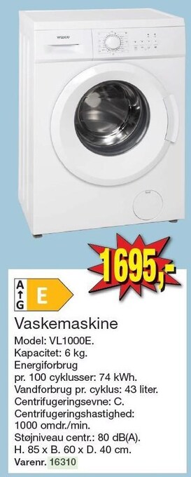 Harald Nyborg Vaskemaskine tilbud