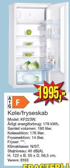Harald Nyborg Køle/fryseskab tilbud