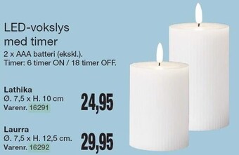 Harald Nyborg Led-vokslys med timer tilbud