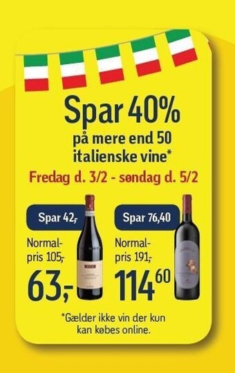 Føtex Spar 40% på mere end 50 italienske vine tilbud
