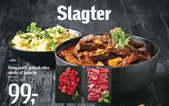 Føtex Stroganoff, gullash eller steaks af inderlår tilbud